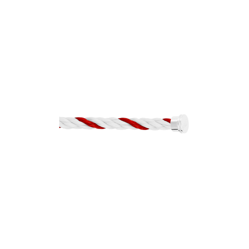 Accedi alla scheda di Fred CABLE EMBLEMA ROSSO E BIANCO PER BRACCIALE MODELLO LARGE IN ORO BIANCO O ACCIAIO - 6B1046 - 6B1046