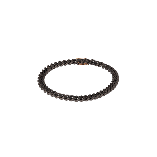 Accedi alla scheda di Mano | J . BRACCIALE UOMO GROUMETTE IN TITANIO, DIAMANTI BLACK E ORO ROSSO - GROUBRTBSN - GROUBRTBSN