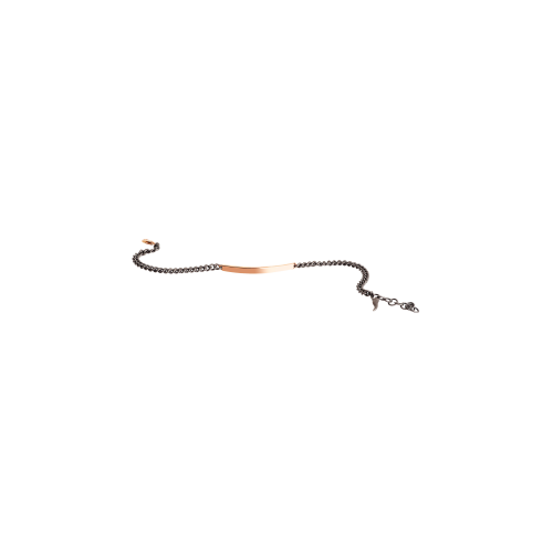 Accedi al prodotto correlato Mano | J . BRACCIALE UOMO CATENA GROUMETTE IN TITANIO CON BARRETTA IN ORO ROSSO LISCIA E DIAMANTE BLACK - MINBRTRGBARLK - MINBRTRGBARLK