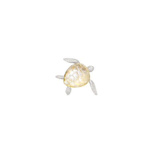 Accedi alla scheda di Vhernier SPILLA TARTARUGA IN ORO BIANCO 18K, DIAMANTI, MADREPERLA BIANCA, AGATA GIALLA E CRISTALLO DI ROCCA - P00496S0447