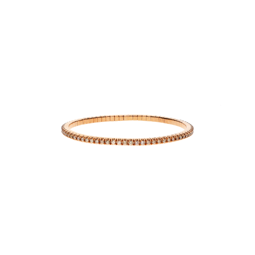 Accedi alla scheda di Mano | J . BRACCIALE TENNIS LOOP IN ORO ROSSO 9 KT E DIAMANTI BROWN - TENBRBORBROW9KT_74 - TENBRBORBROW9KT