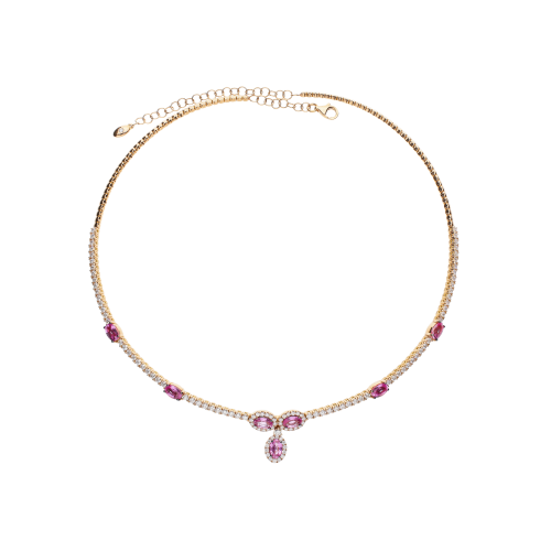 Accedi alla scheda di Bartorelli Italian Jewels COLLANA CHOKER IN ORO ROSA CON DIAMANTI E ZAFFIRI ROSA - 1GA1480584/3