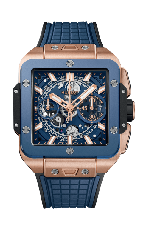 Accedi alla scheda di Hublot SQUARE BANG UNICO KING GOLD BLUE CERAMIC 42 MM - 821.OL.5180.RX