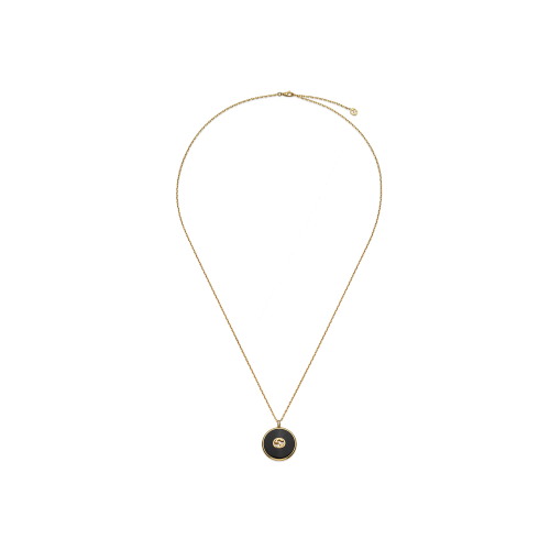 Accedi alla scheda di Gucci COLLANA A CATENA LUNGA GUCCI INTERLOCKING IN ORO GIALLO E ONICE - YBB786606001