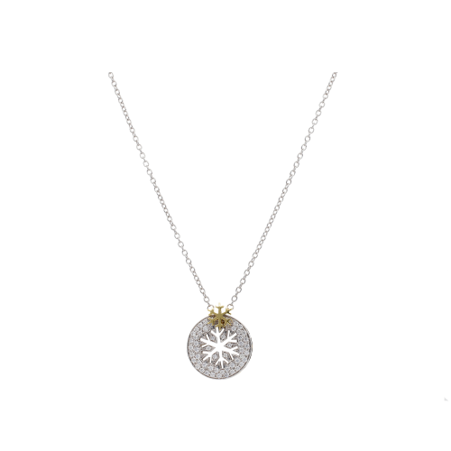 Accedi alla scheda di Bartorelli Italian Jewels COLLANA FIOCCO DI NEVE IN ORO BIANCO E ORO GIALLO CON PENDENTE FIOCCO DI NEVE TRAFORATO IN PAV&Eacute; DI DIAMANTI - BACO0057