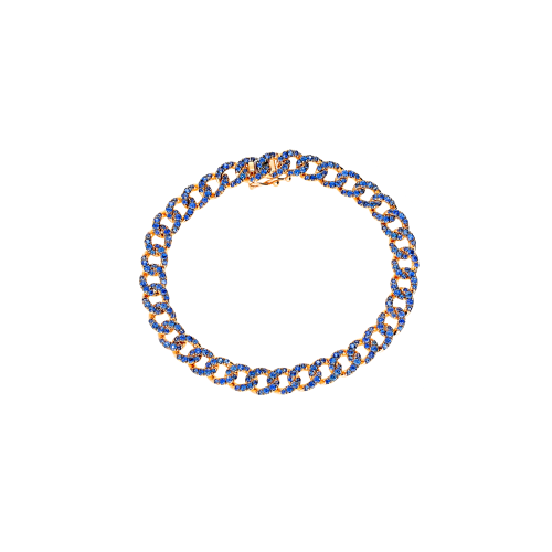 Accedi alla scheda di Bartorelli Italian Jewels BRACCIALE GROUMETTE IN ORO ROSA FULL PAV&Eacute; DI ZAFFIRI BLU - 234-5631