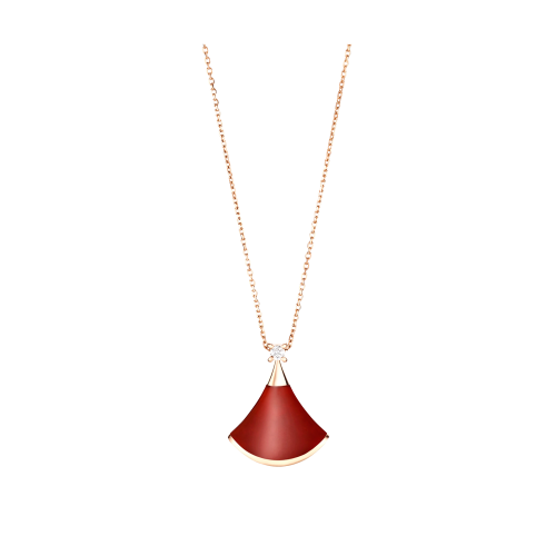 Accedi alla scheda di Bulgari COLLANA DIVAS' DREAM IN ORO ROSA 18 CARATI CON CORNIOLA E DIAMANTI - Lunghezza 41-43 cm - CL859866