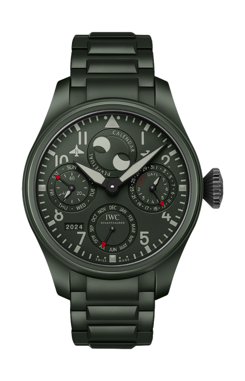 Accedi alla scheda di Iwc Schaffhausen BIG PILOT&rsquo;S WATCH PERPETUAL CALENDAR TOP GUN WOODLAND - IW503101