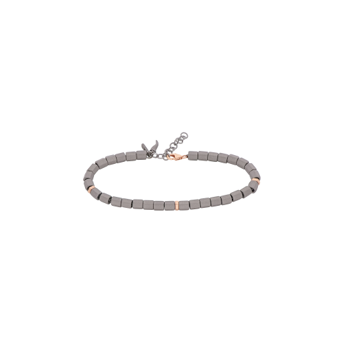 Accedi alla scheda di Mano | J . BRACCIALE UOMO  CON ESAGONINI IN TITANIO, TRE ESAGONI SOTTILI IN ORO ROSSO 9 KT - CIESBRT3SRG