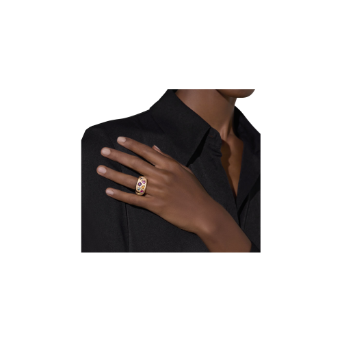 Accedi alla scheda di Pomellato ANELLO ICONICA A FASCIA BOMBATA IN ORO ROSA CON ZAFFIRI MULTICOLOR, RUBINO E AMETISTA - PAC5007O7000000VA