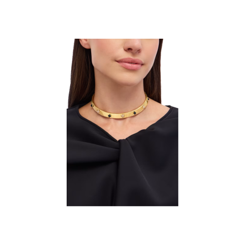 Accedi al prodotto correlato Bulgari COLLANA BVLGARI TUBOGAS CLASSIC IN ORO GIALLO CON ONICE E PAV&Eacute; DI DIAMANTI - CL860415