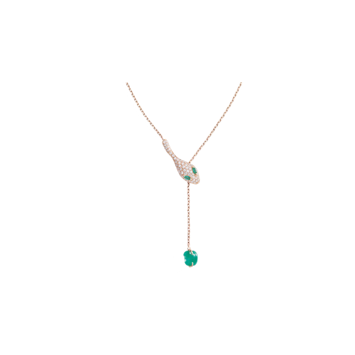 Accedi al prodotto correlato Dada Arrigoni COLLANA  MALAFEMMINA IN ORO ROSA, DIAMANTI, SMERALDI E GIADA VERDE - DMF01CARRDIGDSM