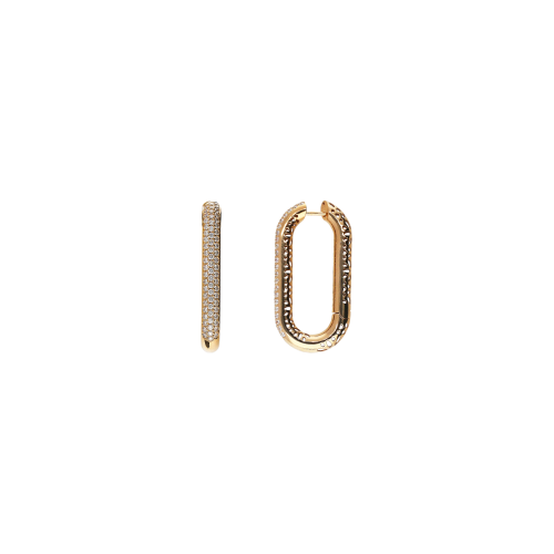 Accedi alla scheda di Bartorelli Italian Jewels ORECCHINI OVALI TUBOLARI IN ORO ROSA CON PAV&Eacute; DI DIAMANTI - 413-7792