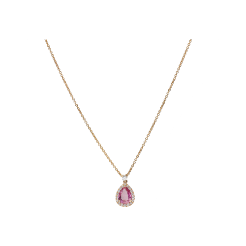 Accedi alla scheda di Bartorelli Italian Jewels GIROCOLLO IN ORO ROSA CON ZAFFIRO ROSA E DIAMANTI BIANCHI - 372-3573-C-BIS