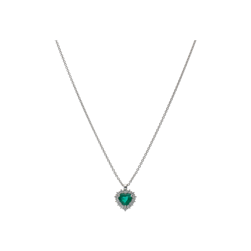 Accedi alla scheda di Bartorelli Italian Jewels GIROCOLLO IN ORO BIANCO CON CUORE DI SMERALDO E DIAMANTI - 234-5955-6-6