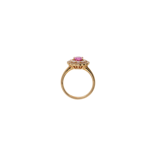 Accedi alla scheda di Bartorelli Italian Jewels ANELLO ROSETTA IN ORO ROSA CON ZAFFIRO ROSA CENTRALE E DOPPIO CONTORNO DIAMANTI - 234-5053-A
