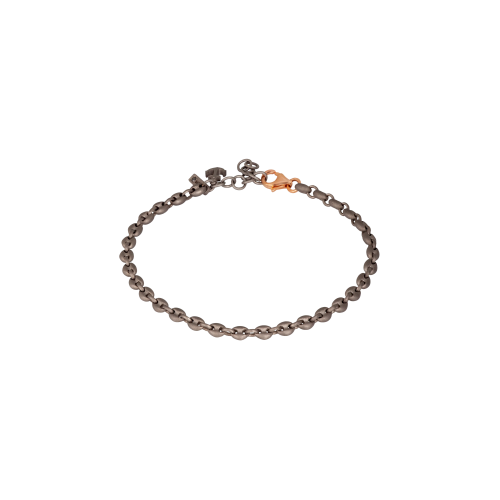 Accedi al prodotto correlato Mano | J . BRACCIALE UOMO CON MAGLIE MARINE PICCOLE IN TITANIO E ORO ROSSO 9 KT, ANCORA IN TITANIO E DIAMANTE BLACK - MARBRTTSM