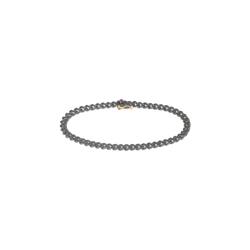 Accedi al prodotto correlato Mano | J . BRACCIALE GROUMETTE MINI IN TITANIO, DIAMANTI BLACK E ORO ROSSO 18KT - GR2BRTBSN