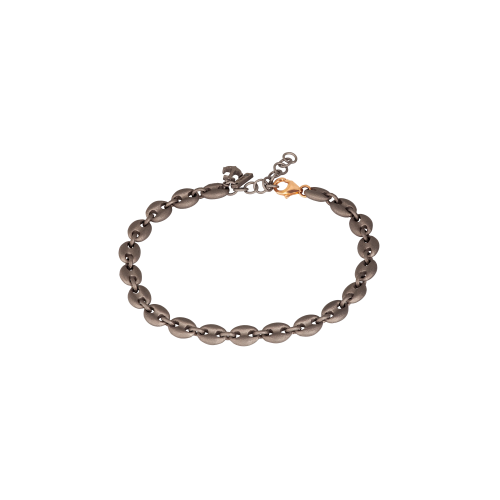 Accedi al prodotto correlato Mano | J . BRACCIALE UOMO CON MAGLIE MARINE GRANDI IN TITANIO E CHIUSURA IN ORO ROSSO 9 KT, ANCORA IN TITANIO E DIAMANTE BLACK - MARBRTTLA