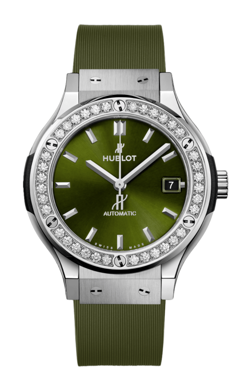 Accedi alla scheda di Hublot CLASSIC FUSION TITANIUM GREEN DIAMONDS 38 MM - 565.NX.8970.RX.1204