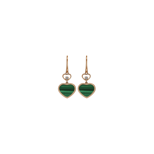 Accedi alla scheda di Chopard CHOPARD - ORECCHINI HAPPY HEARTS, ORO ROSA ETICO, DIAMANTI, MALACHITE - 837482