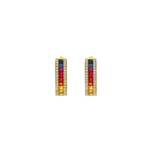 Accedi alla scheda di Bartorelli Italian Jewels ORECCHINI IN ORO GIALLO CON DIAMANTI BIANCHI E ZAFFIRI MULTICOLOR - KE1016/MS