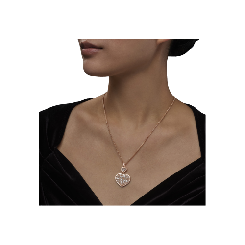 Accedi alla scheda di Chopard CHOPARD - CIONDOLO CON CATENA HAPPY HEARTS IN ORO ROSA ETICO, DIAMANTI - 79A075