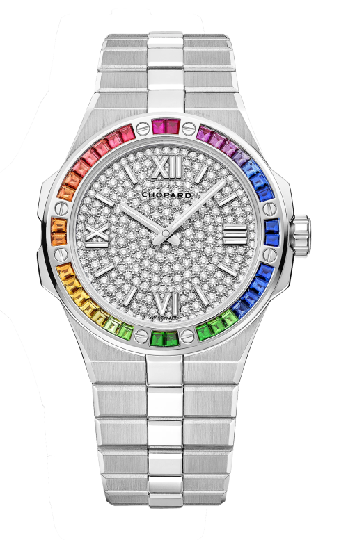 Accedi alla scheda di Chopard ALPINE EAGLE 41 MM, AUTOMATICO, ORO BIANCO ETICO, DIAMANTI, ZAFFIRI - 295363