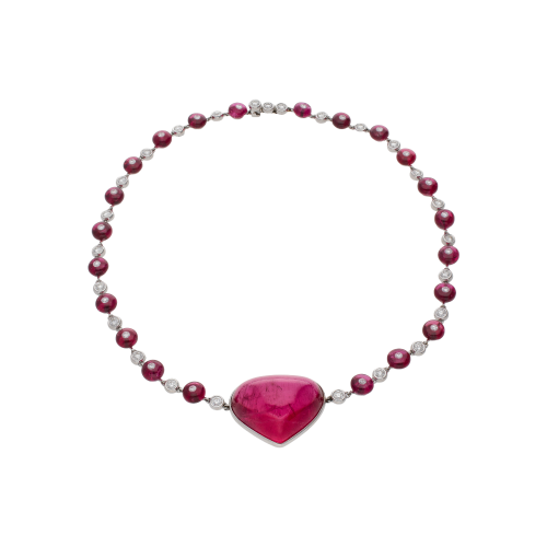 Accedi alla scheda di Bartorelli Italian Jewels COLLANA GIROCOLLO CERTIFICATA IN ORO BIANCO CON RUBELLITE E DIAMANTI - GG/ST-IU/85CF