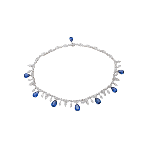 Accedi alla scheda di Bartorelli Italian Jewels COLLANA TENNIS GIROCOLLO CERTIFICATA CON PENDENTI DIAMANTI E ZAFFIRI BLU - GG/EMI/A68C