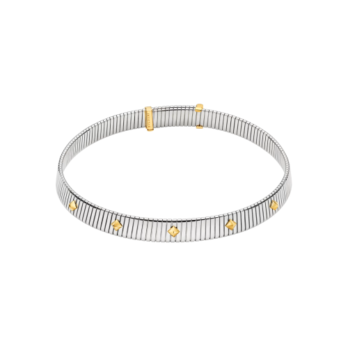 Accedi alla scheda di Bulgari COLLANA BVLGARI TUBOGAS GOLD & STEEL IN ACCIAIO INOSSIDABILE CON BORCHIE IN ORO GIALLO 18 KT - CL860868