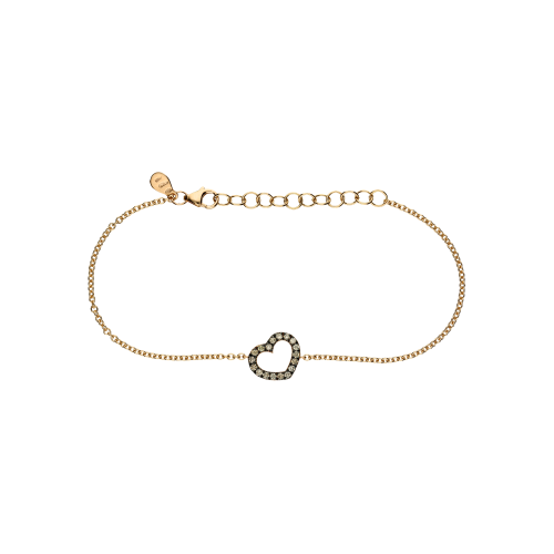 Accedi alla scheda di Bartorelli Italian Jewels Bracciale Cuore in oro rosa e diamanti brown - FB1419R002N