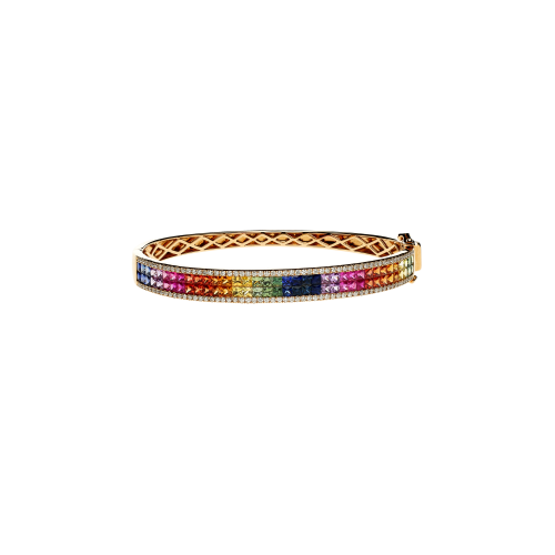 Accedi alla scheda di Bartorelli Italian Jewels BRACCIALE RIGIDO RAINBOW IN ORO ROSA CON DIAMANTI E ZAFFIRI MULTICOLOR - KB1039/MS