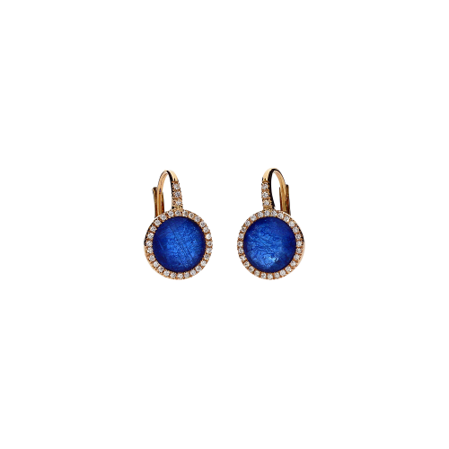 Accedi alla scheda di Bartorelli Italian Jewels Orecchini in oro rosa 18 carati,zaffiri blu, cristallo di rocca e diamanti bianchi taglio brillante - O250/21 OR