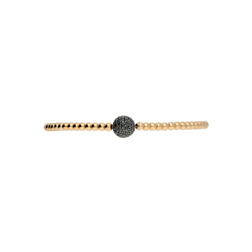 Accedi alla scheda di Bartorelli Italian Jewels Bracciale sfere semirigido in oro rosa con diamanti neri - PB09256DK8P