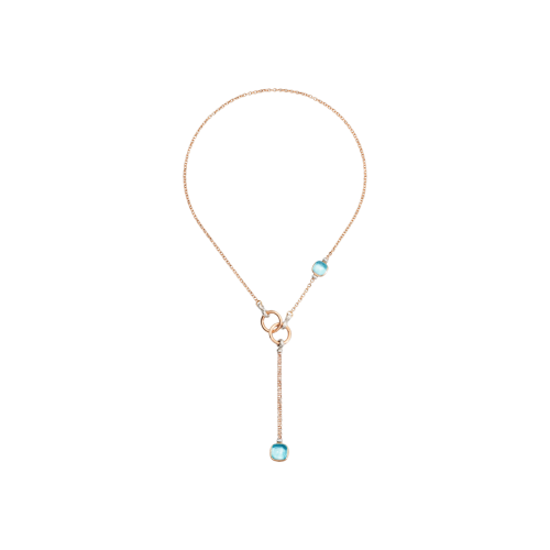 Accedi alla scheda di Pomellato POMELLATO - COLLANA LARIAT NUDO IN ORO ROSA E BIANCO CON TOPAZI AZZURRI E DIAMANTI - PCB9051O6000DB0OY - PCB9051O6000DB0OY