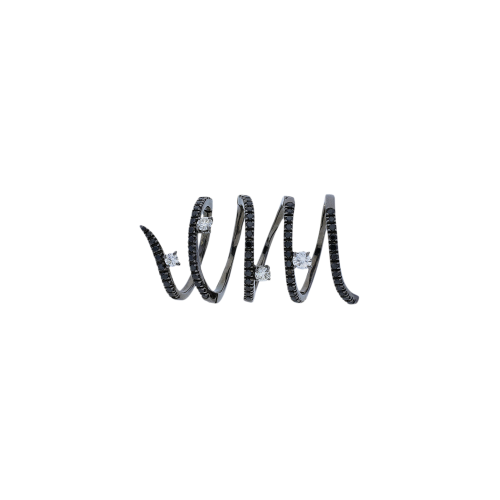 Accedi alla scheda di Bartorelli Italian Jewels Magic Snake - Anello in oro brunito 18 carati,diamanti neri e diamanti bianchi taglio brillante - SK-5475A*BN-