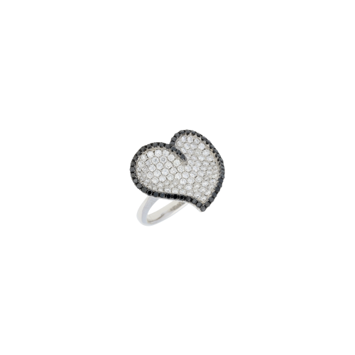 Accedi alla scheda di Bartorelli Italian Jewels ANELLO CUORE IN ORO BIANCO CON DIAMANTI BIANCHI E DIAMANTI NERI - UR0201DDKW