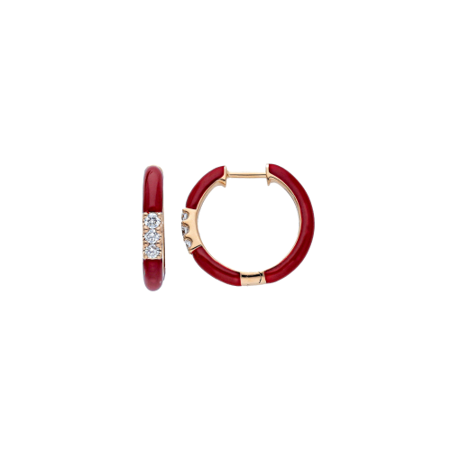 Accedi al prodotto correlato Bartorelli Italian Jewels ORECCHINI CERCHIO IN ORO ROSA E SMALTO ROSSO CON DIAMANTI - VE21464DERDP