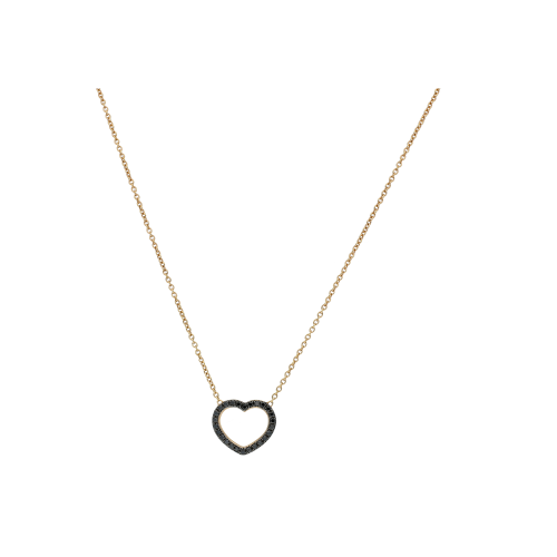 Accedi alla scheda di Bartorelli Italian Jewels COLLANA CUORE IN ORO ROSA CON DIAMANTI NERI - VN24413DKP
