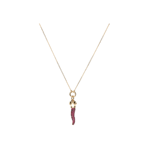 Accedi al prodotto correlato Bartorelli Italian Jewels COLLANA IN ORO ROSA CON PENDENTE CORNETTO IN PAV&Eacute; DI RUBINI - VN27393RUP
