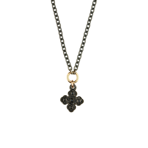 Accedi alla scheda di Bartorelli Italian Jewels Collana con ciondolo croce in oro brunito e diamanti neri - VP25819DKX09