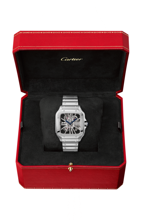 Accedi alla scheda di Cartier SANTOS DE CARTIER, MODELLO GRANDE, SCHELETRATO, ACCIAIO, MANUALE - WHSA0015
