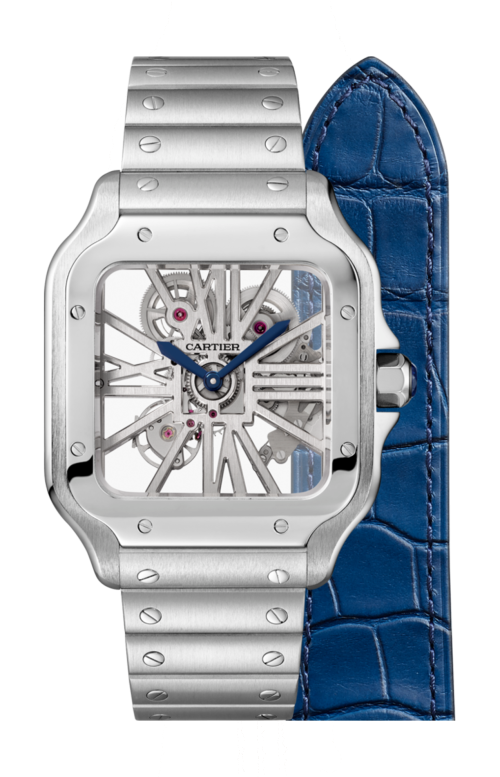 Accedi alla scheda di Cartier SANTOS DE CARTIER, MODELLO GRANDE, SCHELETRATO, ACCIAIO, MANUALE - WHSA0015