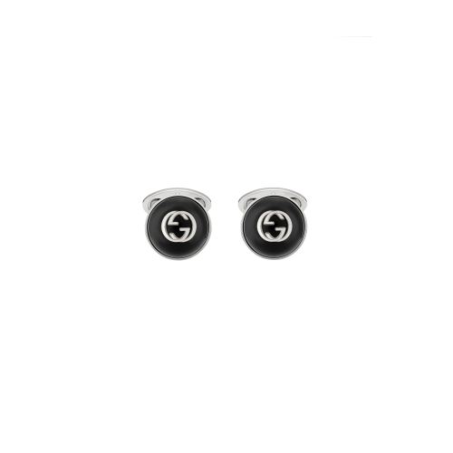 Accedi alla scheda di Gucci GEMELLI GUCCI INTERLOCKING IN ARGENTO CON ONICE - YBE64558900200U - YBE64558900200U