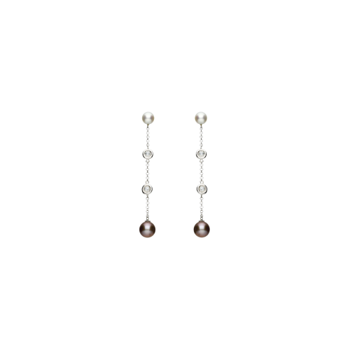 Accedi al prodotto correlato Bartorelli Italian Jewels Orecchini pendenti perle bicolore diamanti rosette e oro bianco 18 ct - ZG0R0643BBPEL