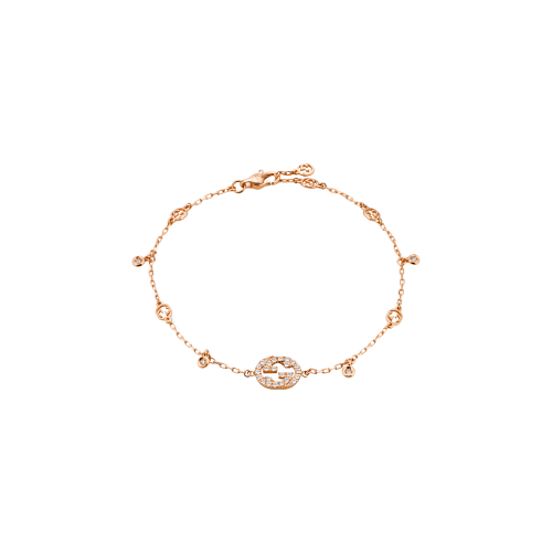 Accedi alla scheda di Gucci BRACCIALE GUCCI INTERLOCKING IN ORO ROSA E DIAMANTI - YBA729403001