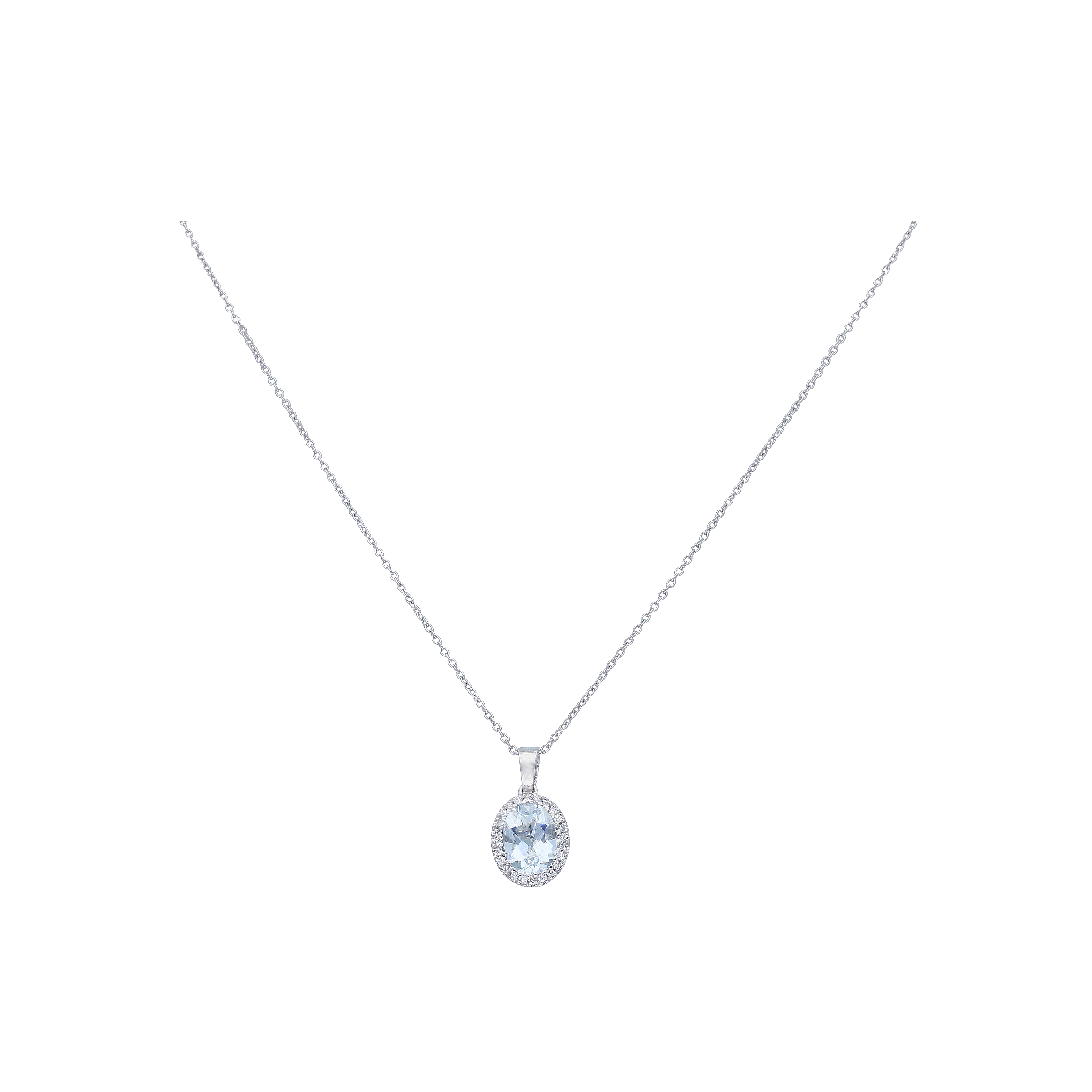 Bartorelli Italian Jewels | COLLANA IN ORO BIANCO CON PENDENTE ACQUAMARINA E DIAMANTI - 54573223 (1)