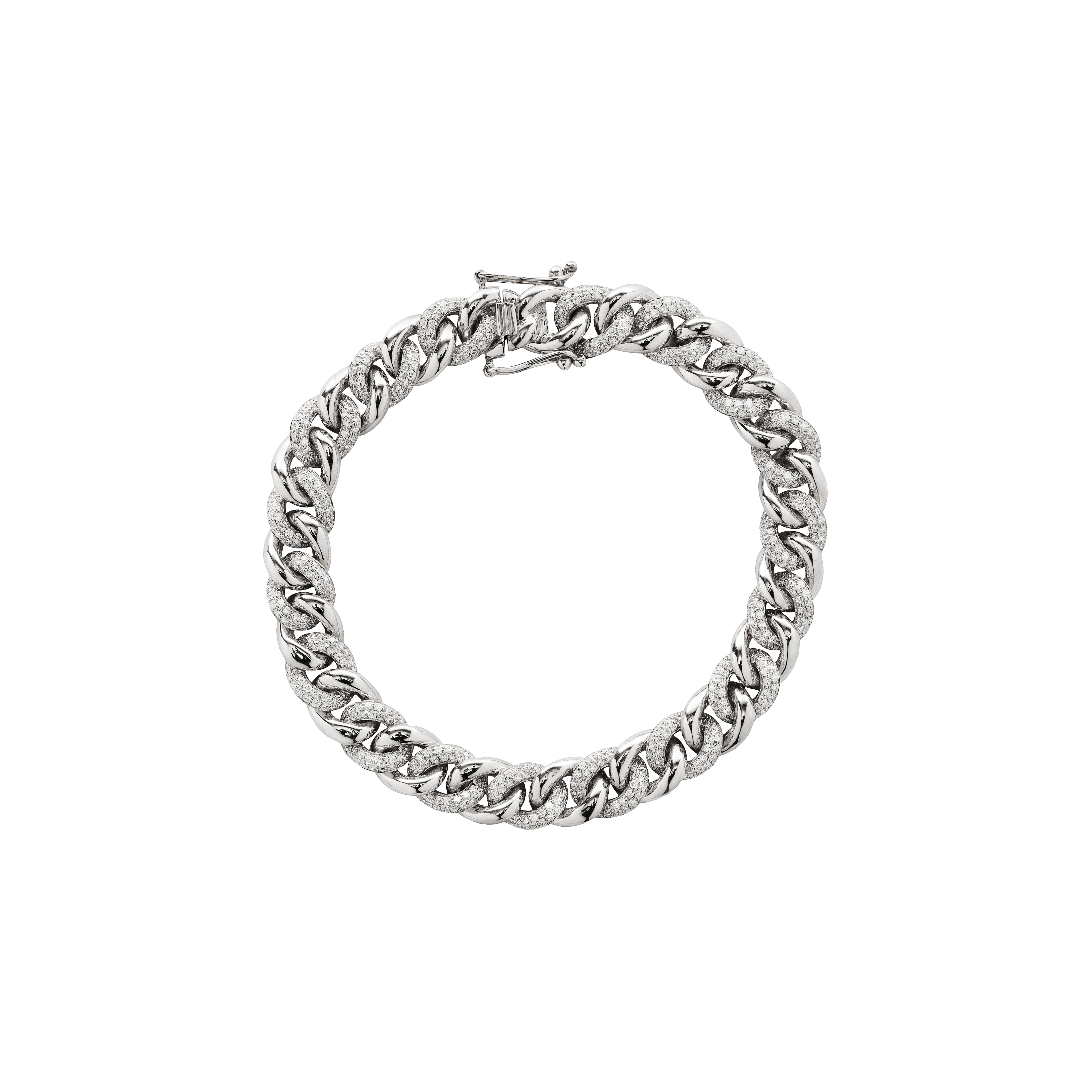 Bartorelli Italian Jewels | BRACCIALE IN ORO BIANCO GROUMETTE CON DIAMANTI - BRERI4028BWXX (1)