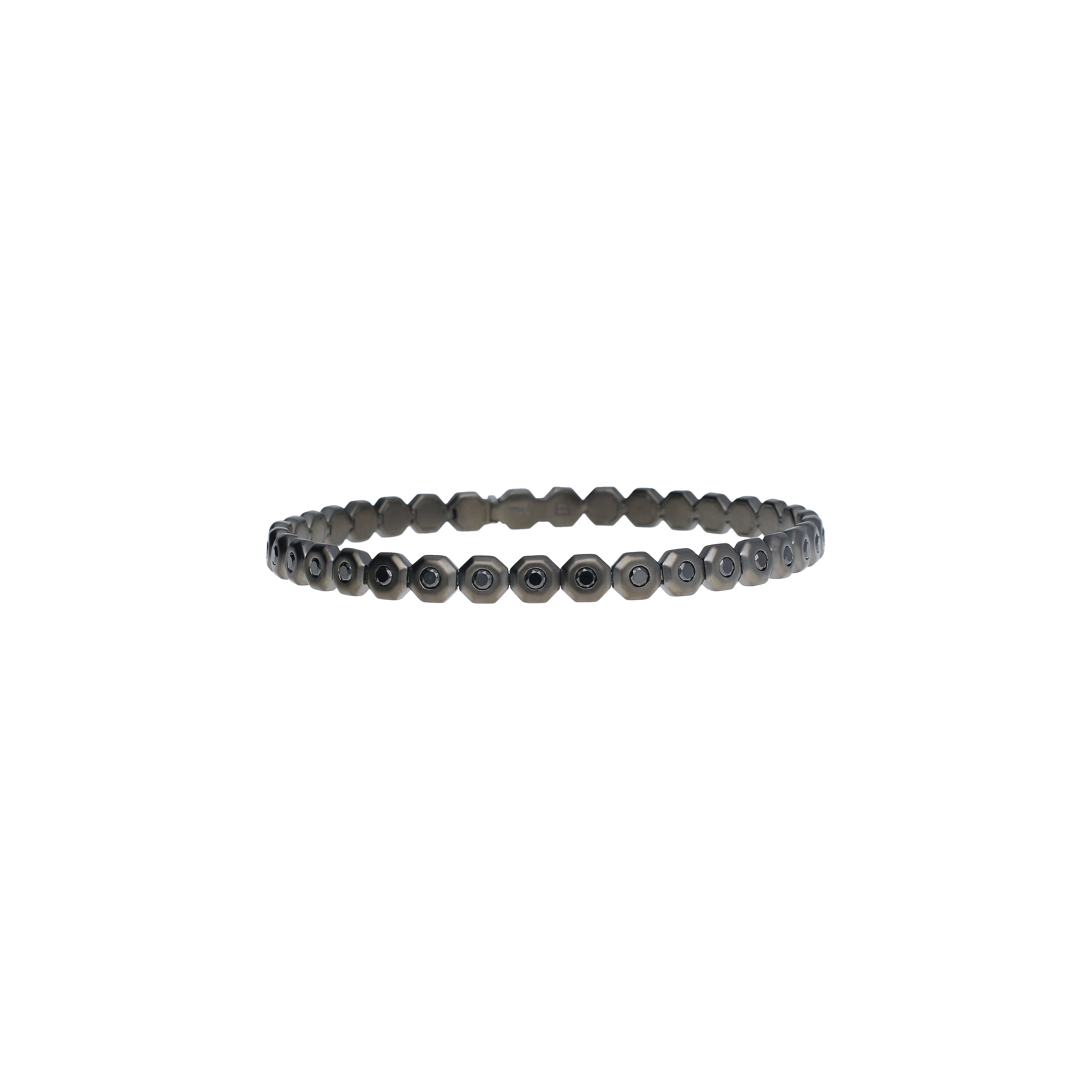 Bartorelli Italian Jewels | BRACCIALE TENNIS OCTAGON IN ORO NERO E DIAMANTI NERI - VB27411DK19BWS (1)